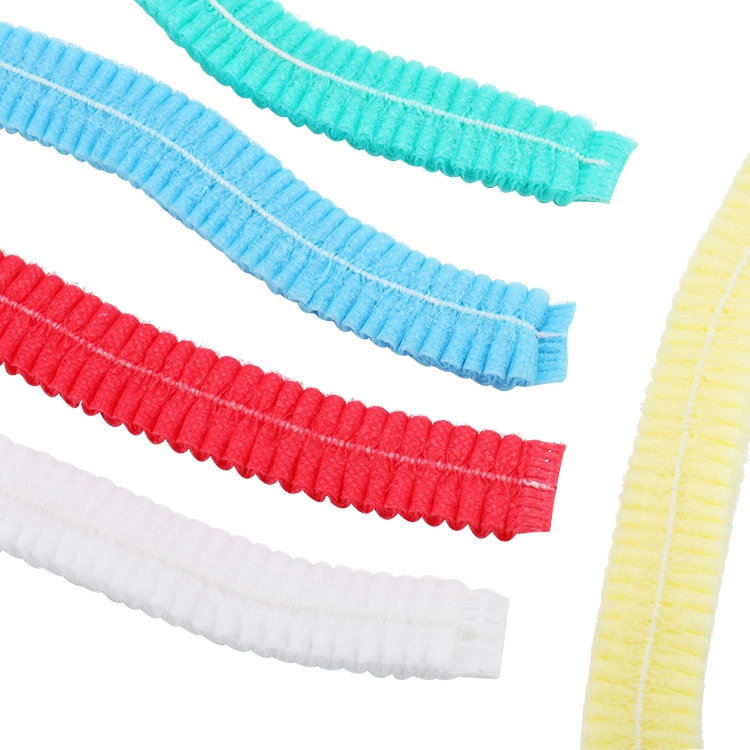 Disposable Non-Woven Strip Clip Cap with Elastic Band