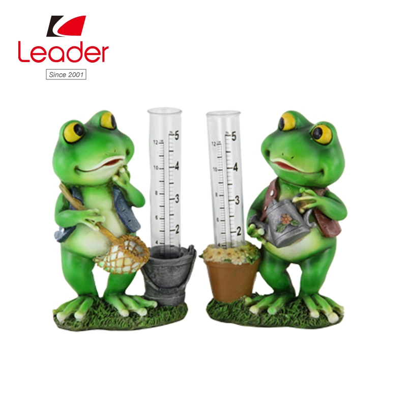 Garden Decor Rain Gauge Outdoor, Frog Sculptures Statues Gardening Gifts for Water Gage