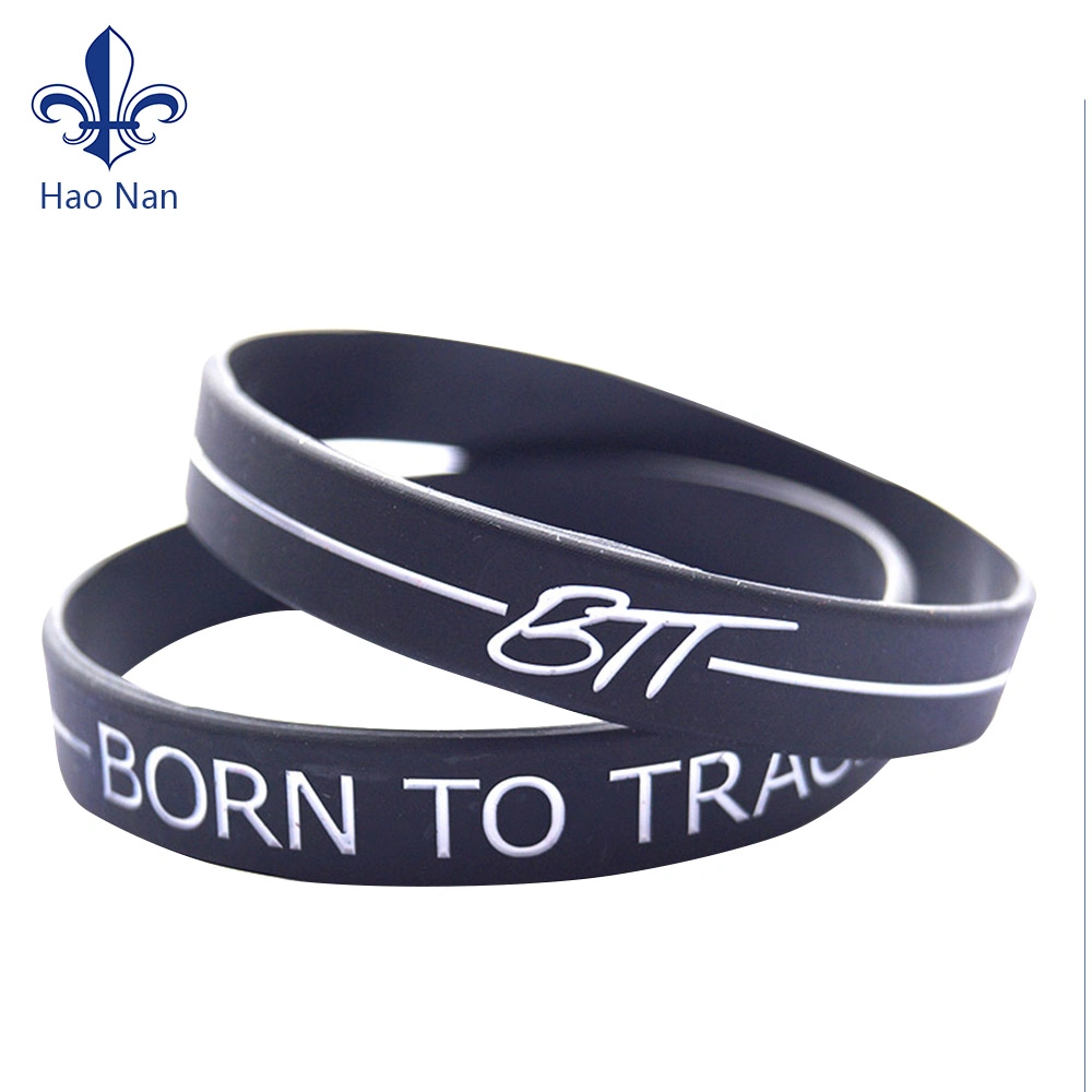 Personalisierbare Ihr Logo auf umweltfreundliche Beliebte Stil Silikon-Armband