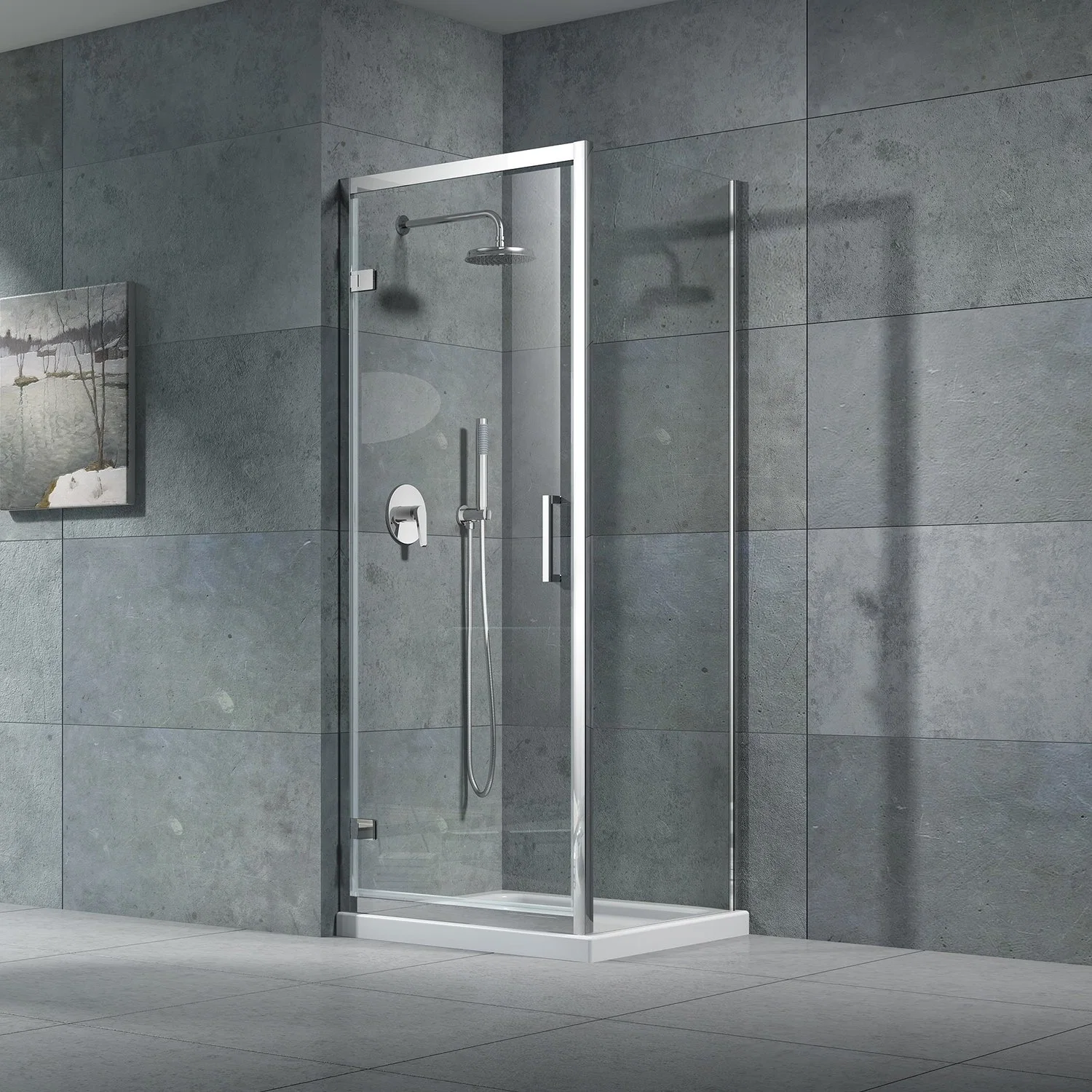 8mm Tempered Glass Shower Door Simple Bathroom Room (WT2010)