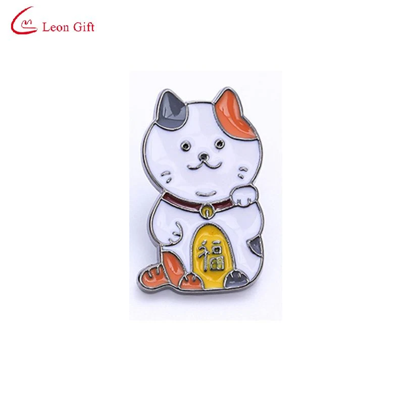 Commerce de gros logo personnalisé Cartoon Lucky Animal Cute cute Pet Fortune Cat les axes des accessoires de mode cadeaux alliage métallique dur mou broche émail Épinglette de badge