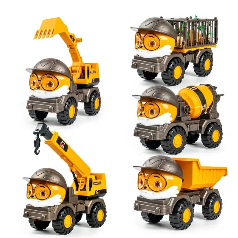 Popular e inovador camião de engenharia de camiões em plástico Squirrel Toys Car Hot Venda Boy Gift Toy Excavator Engineering Die Cast Toys for Crianças