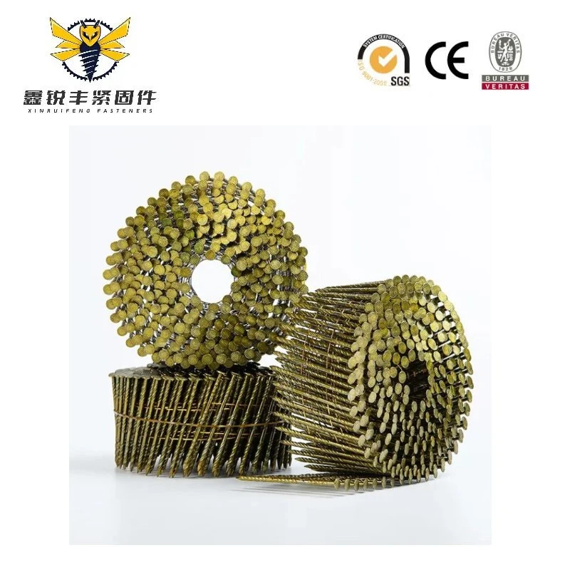 High Quality. 099" Wooden Pallet Framing Wire Coil Nails 15 Degree Galvanized Coil Nails 11/4 Collated Common Coil Roofing Nail