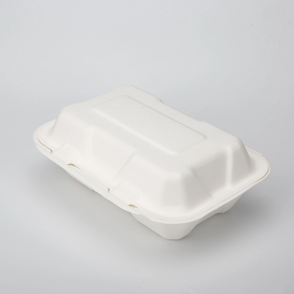 9 X 6" desechable de un solo compartimento Clamshell Eco to-Go Alimentos Caja para microondas