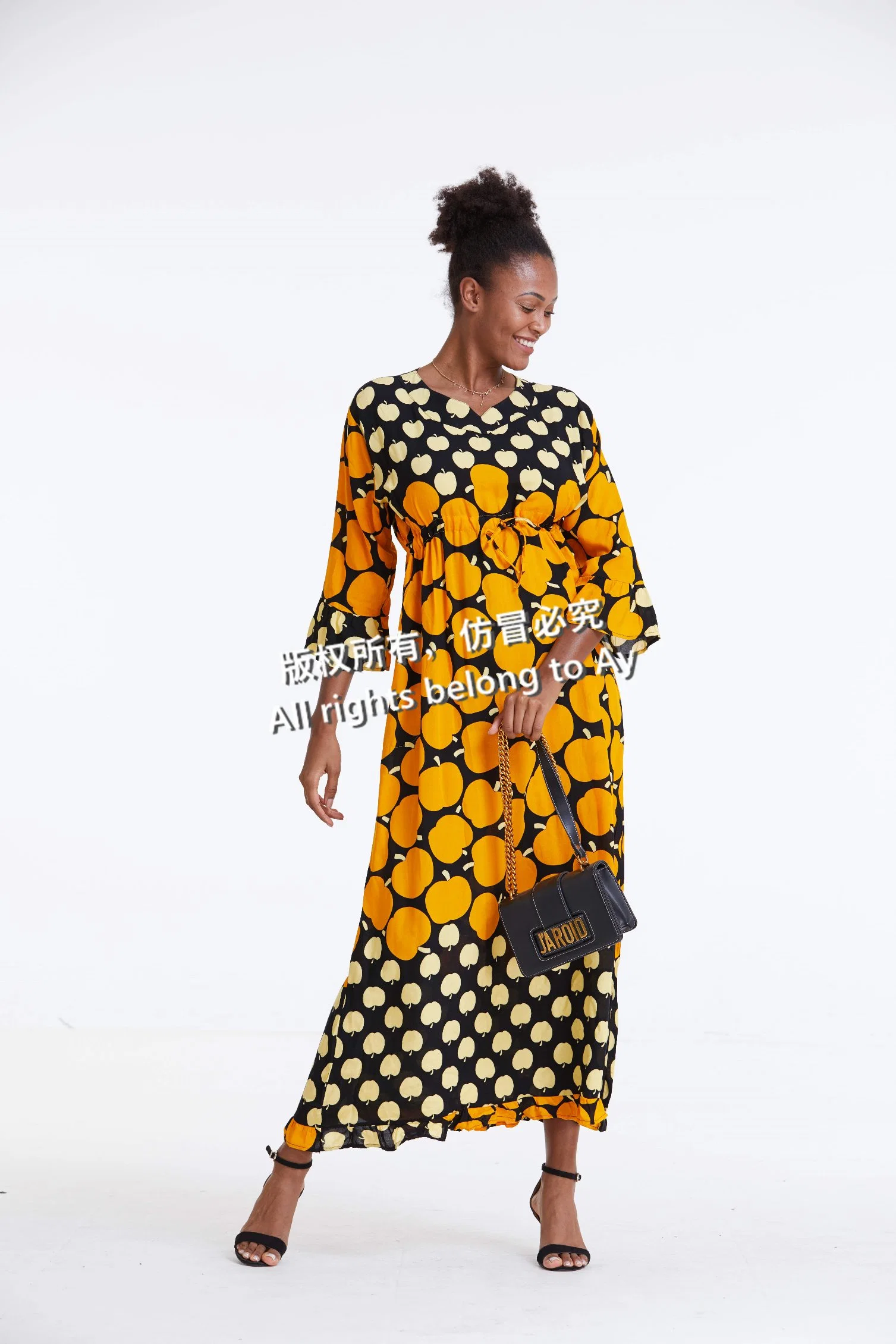 Top Selling New Design Dress Ladies Long Gown Printed Dress