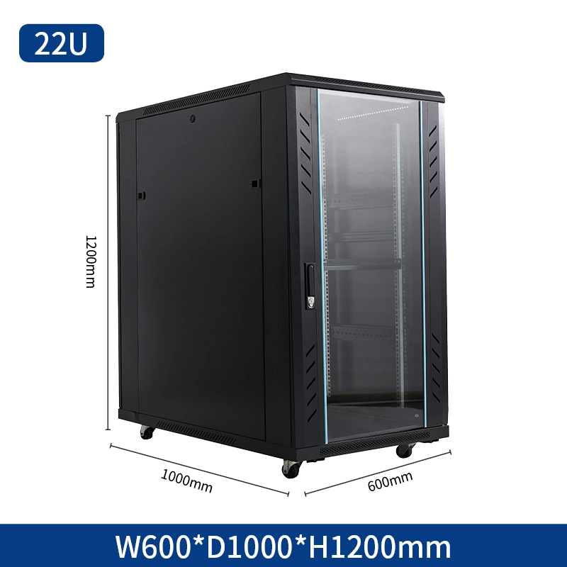 La fábrica China de 42 u 19 pulgadas 800x800mm 1,2 mm de SPCC Rodillo frío de la puerta de malla de acero puerta de cristal armario de la red del servidor de datos