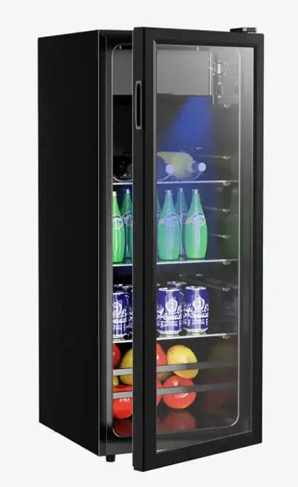 118L refrigeración directa eléctrica R134A/R600a enfriador de vino con vidrio personalizado Puerta