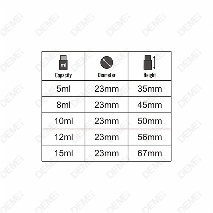 5-15ml Wholesale/Supplier Cosmetic Packaging D23mm Stright Round Clear and Amber Serum Essential Oil Tube Glass Bottle with 18mm Gold Aluminum Dropper Cap