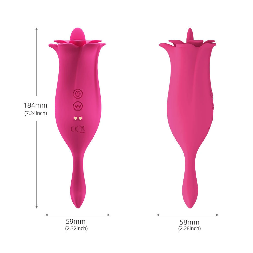 Achetez des jouets sexuels Sexy Toys pour femmes, un vibromasseur en forme de rose avec une langue qui lèche un gode rose pour femmes.