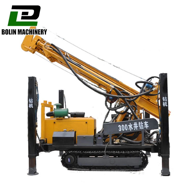 Deep Hydraulic Borehole Water Well Drilling Rig Machine 300 M Top Drive Hydraulic Rotary Drilling 140-325mm Max. 350m