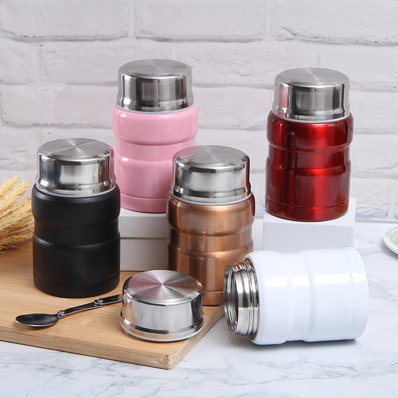 Insulated Portable Water Bottle Food Flask Cups Stainless Steel Lunch Box