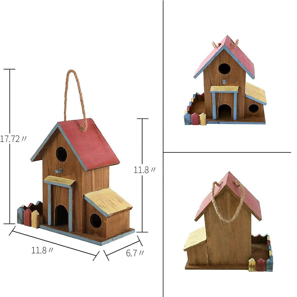 Maison en bois pour jardin Maisons d'oiseaux colorées suspendues