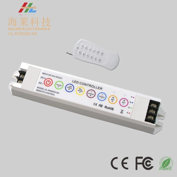 12-24V Wireless Sensitive RF 6A*3CH LED RGB Controller