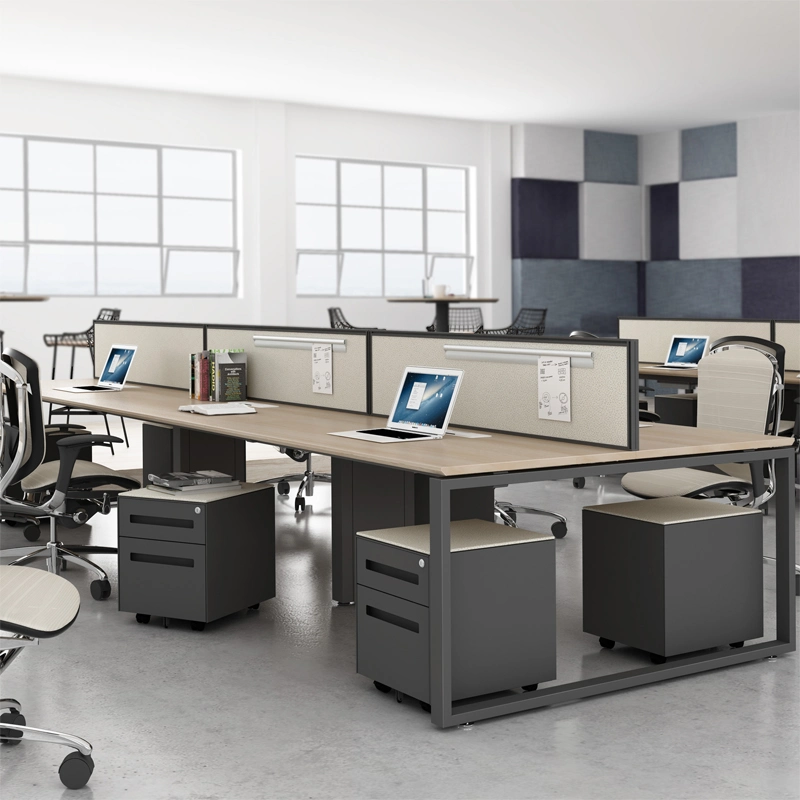 مصنعو الأثاث المكتبي MFC طاولة لستة أشخاص مكتب حديثة طويلة