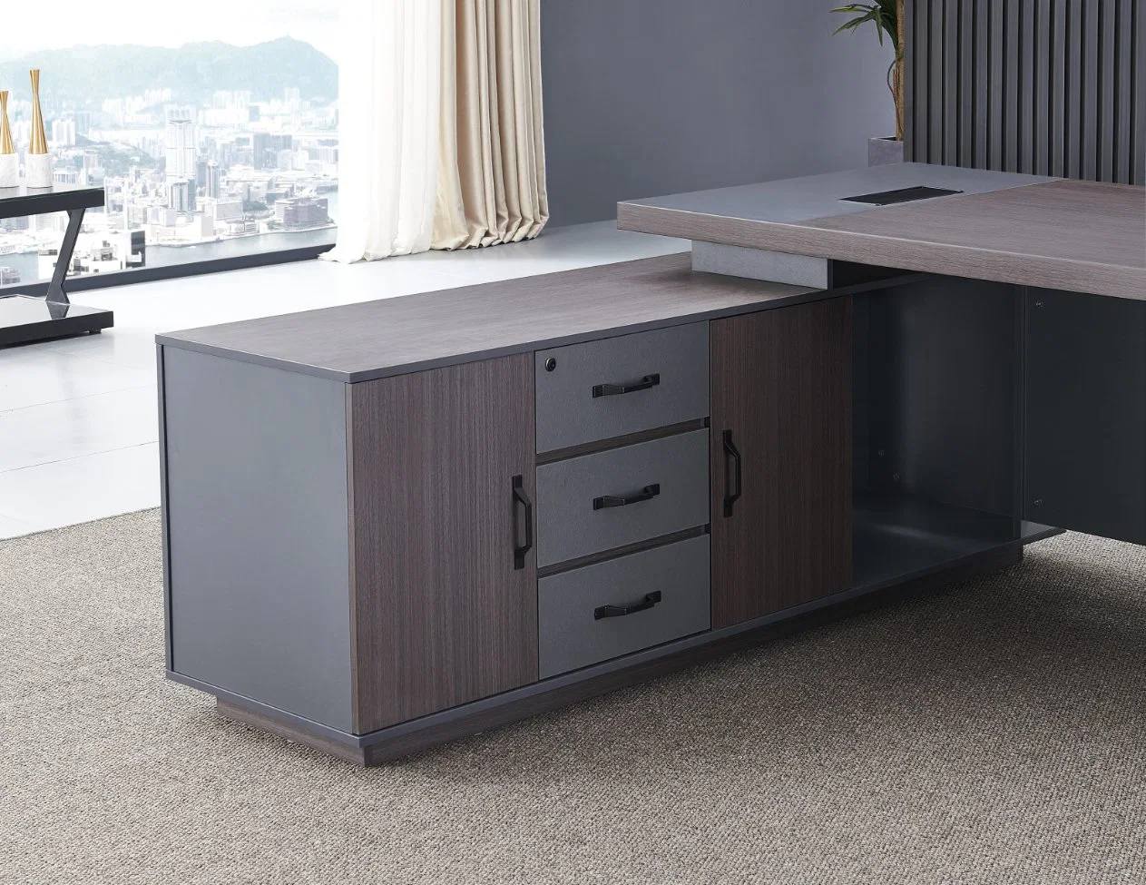 200 cm 220 cm Scrivania da Ufficio CEO Madeira L Shaped Office Mesa de trabalho executiva