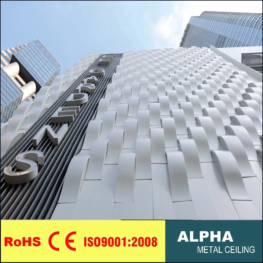 Aluminum Building Decorative Metal Curatin Wall Shaped Perforated Single Plate