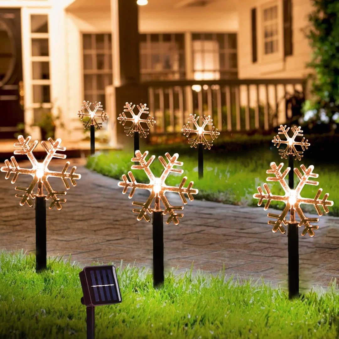 Paisaje de copo de nieve de Navidad solar resistente al agua de las luces de Jardín de las luces decorativas de Navidad