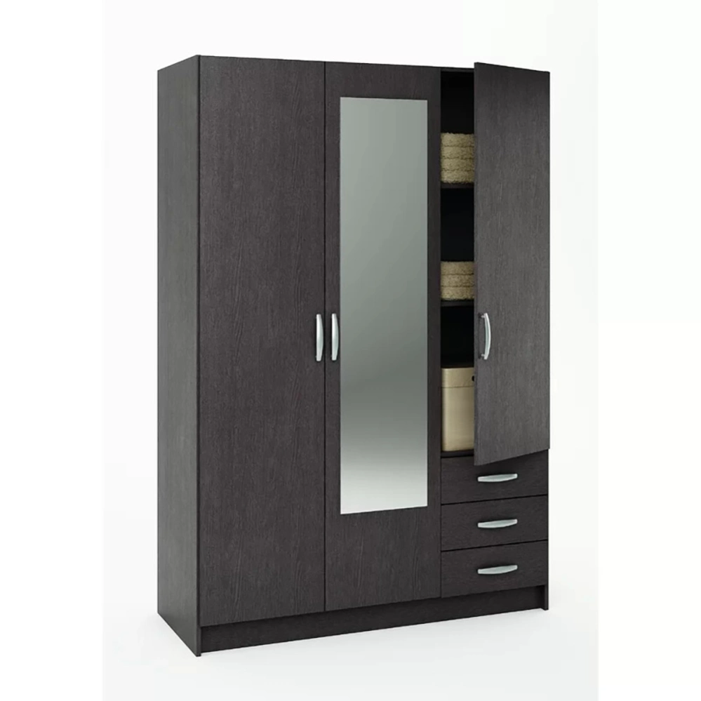 China Wholesale/Supplier Modern Bedroom Home Furniture Wooden Hinged Door Cloth Flat Packing Wardrobe