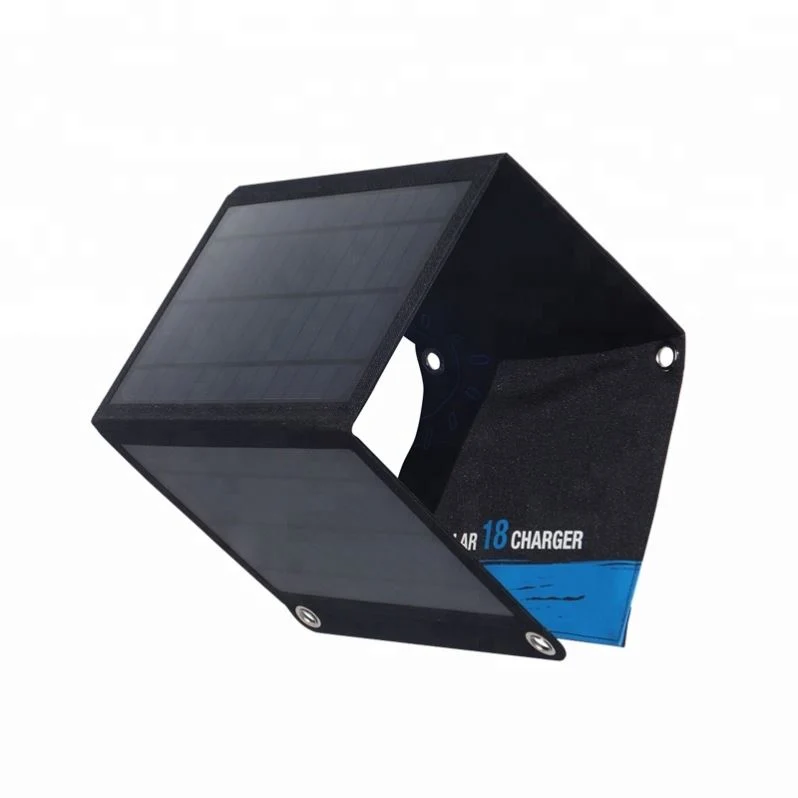 18W panel solar plegable portátil USB Teléfono Móvil Plegable de batería de coche Cargador Solar mejor calidad