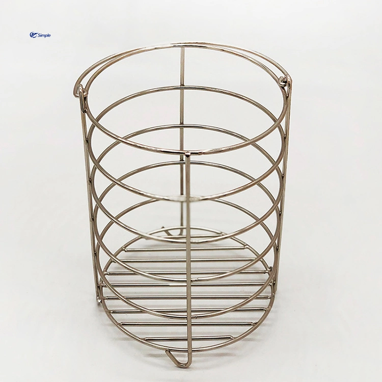 Stainless Steel Slip Mesh Round Frying Basket Stainless Steel Kitchenware Frying Basket