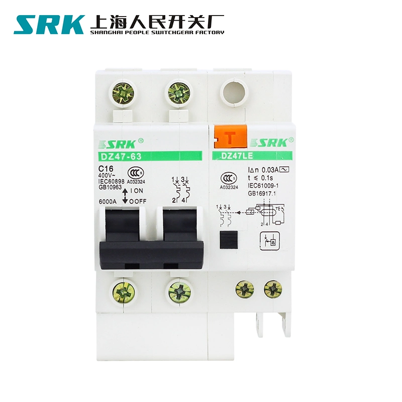 Dz47le-63 4p 40A Small Earth Leakage Circuit Breaker Household Leakage Protector RCBO