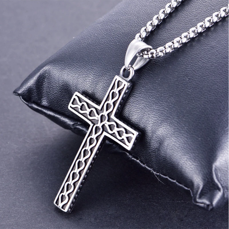 Men's Titanium Steel Pendant European and American Retro Cross Trend Simple Jewelry Wholesale/Supplier