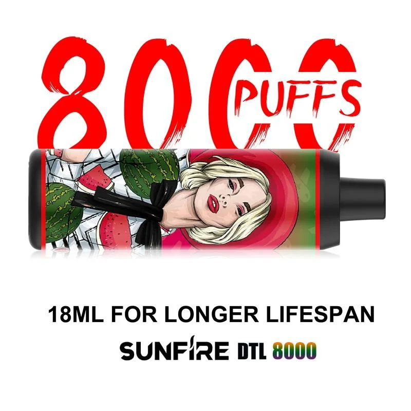 جديد شعبية 8000 Piffs Disposable Vape القلم والقلم والقلم الإلكترونية يمكن التخلص منها السجائر الكبيرة أطواق 18 مل سائل مملوء مصنع بالجملة لالرئة تدخين السجائر الإلكترونية