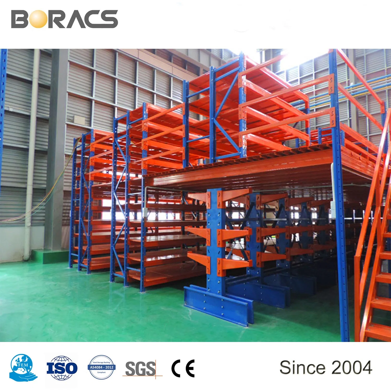 Metal Galvanized Decking Rack Mezzanine with Fem/As4084 Certificates for Warehouse Storage