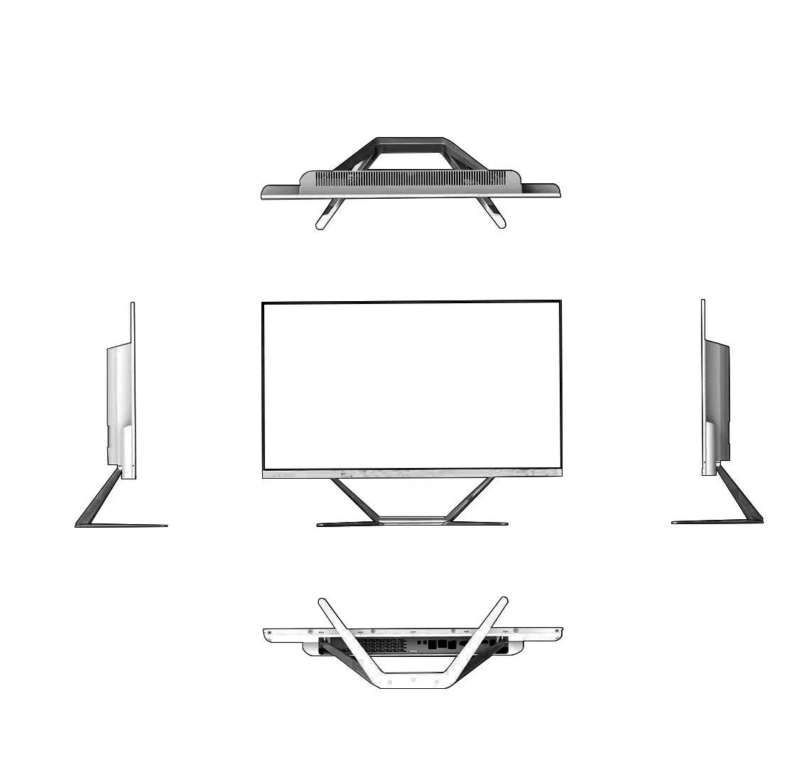 Monoblock Desktop DIY Computer I3 I5 I7all in One Touch Screen Computer Aio PC for Office Hospital School Home 21.5 23.8inch