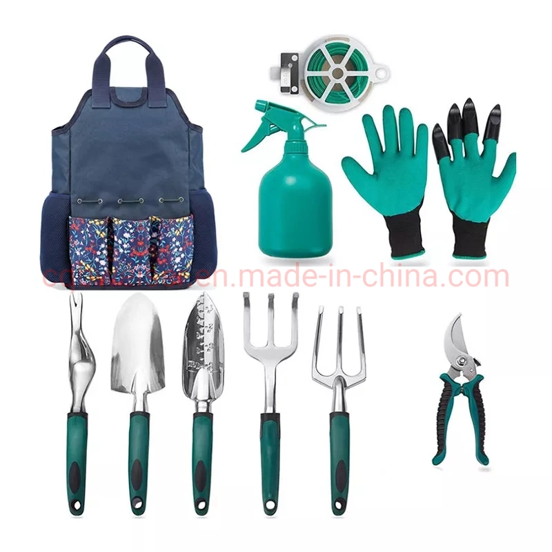 Stainless Steel Heavy Duty Gardening Tool Set with Non-Slip Rubber Grip Outdoor Hand Tools Garden Tool Heavy Duty Gardening Tool Kit Outdoor Tools with Tote Bag