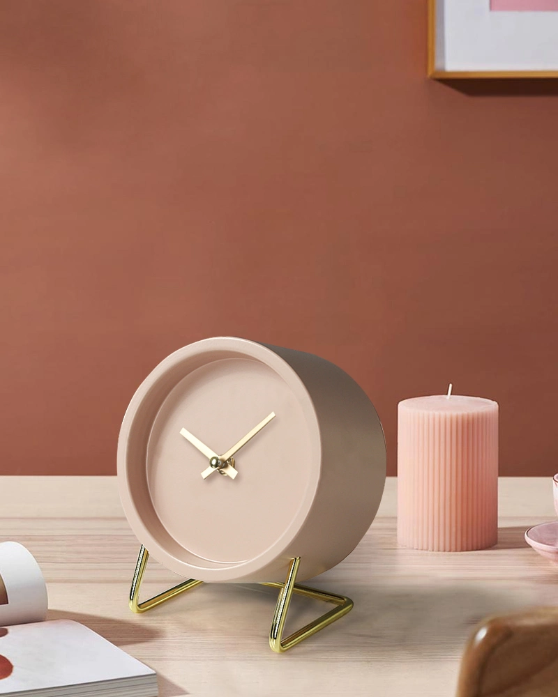 Mesa de hierro negro Reloj de sobremesa para la vida Decoración reloj de mesa de hierro