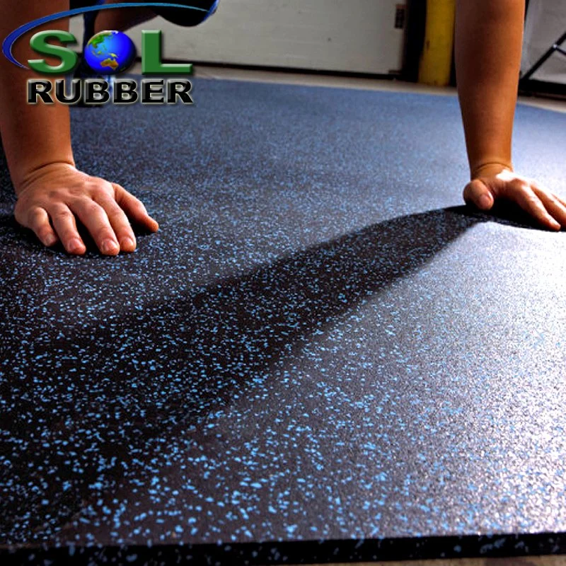 Sol Rubber 3/8" (9mm) Heavy Duty Commercial Rolled Gym Rubber Roll Flooring Mats