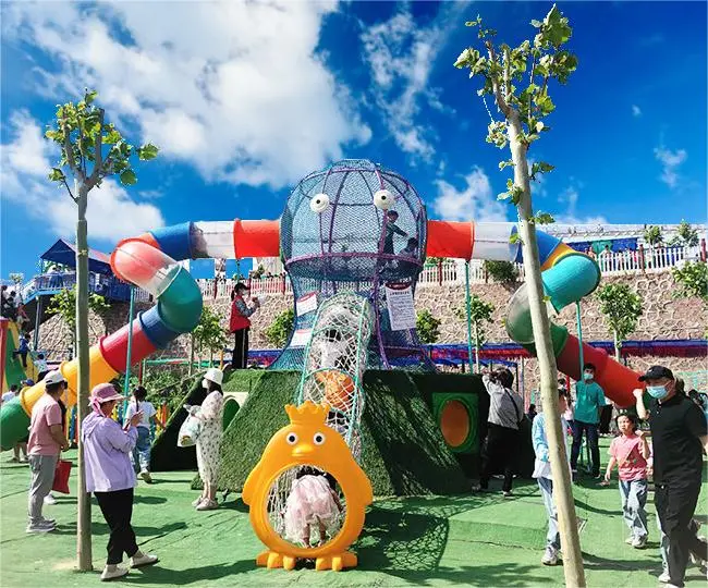 Customized Commercial Children Games Octopus Castle Slide Amusement Park Rides Equipment Outdoor