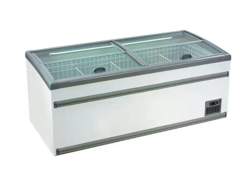 Supermarket Commercial Horizontal Island Freezing Showcase for Frozen Food