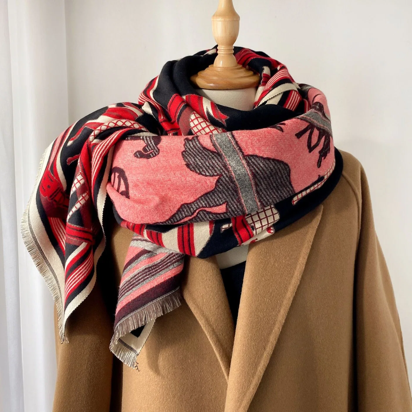 Zonxanletter Blanket Thick Warm Scarves Imitated Cashmere Ladies Simple Scarfs for Winter