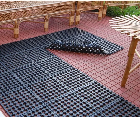 Tapis anti-fatigue à verrouillage de cuisine en caoutchouc à chaud