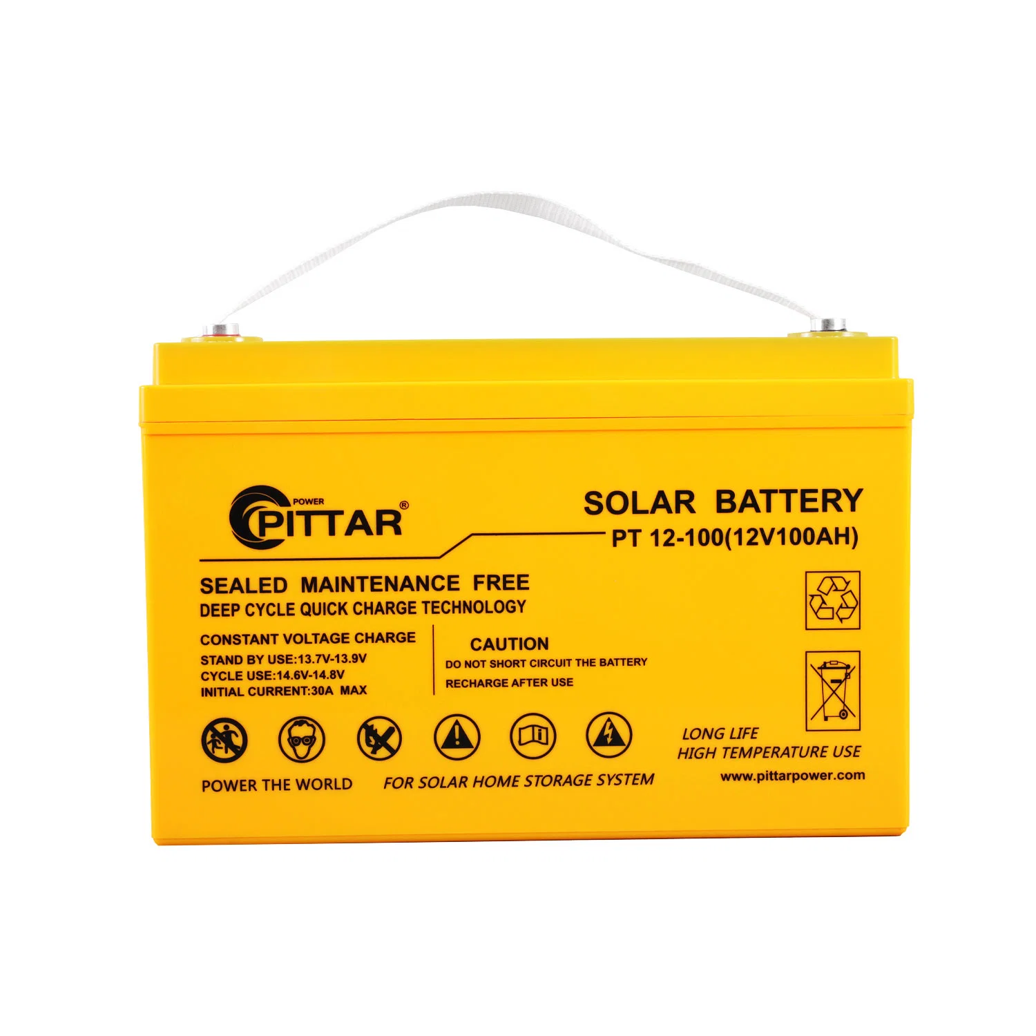 Pittar Power 12V 100ah/150ah/200ah Deep-Cycle Gel Rechargeable Storage Battery for Solar Panel/Inverter/Power-Tool/UPS/Electric-Scooter/Bicycle/Vehicle