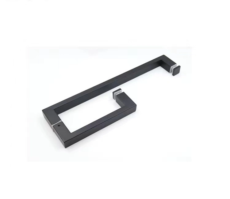 China Glass Door Fitting Wholesale/Supplier Color Black Gold Zinc Alloy Shower Double Side Sliding Glass Door Handle