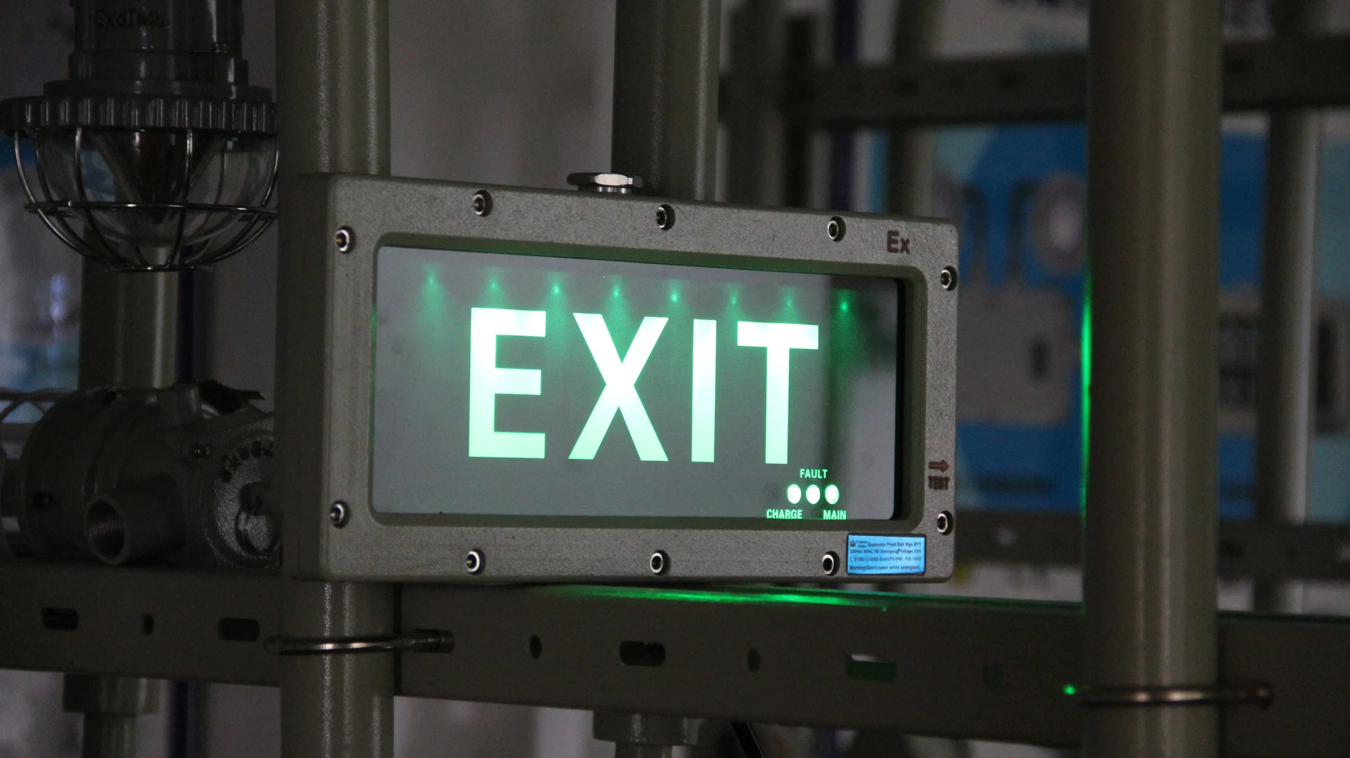 Atex Certificated 1W 2W 3W 6W LED Digital Emergency Light Exit Sign Rechargeable Emergency Light