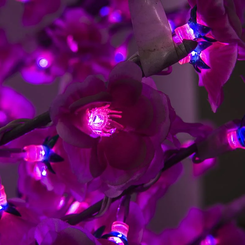 LED de venda quente exterior Flor de pêssego Árvore de luz artificial para Lanscape