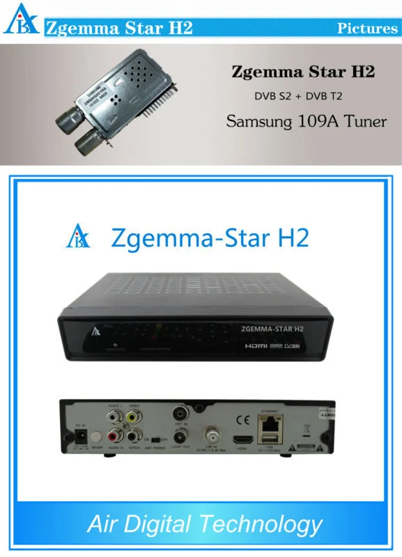 T2 DVB-S2 Zgemma H2 kombinierter Linux-hybrider gesetzter Spitzenkasten