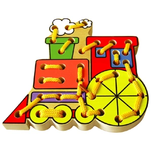 لعبة قطار الأربطة الخشبية للأطفال (80162)