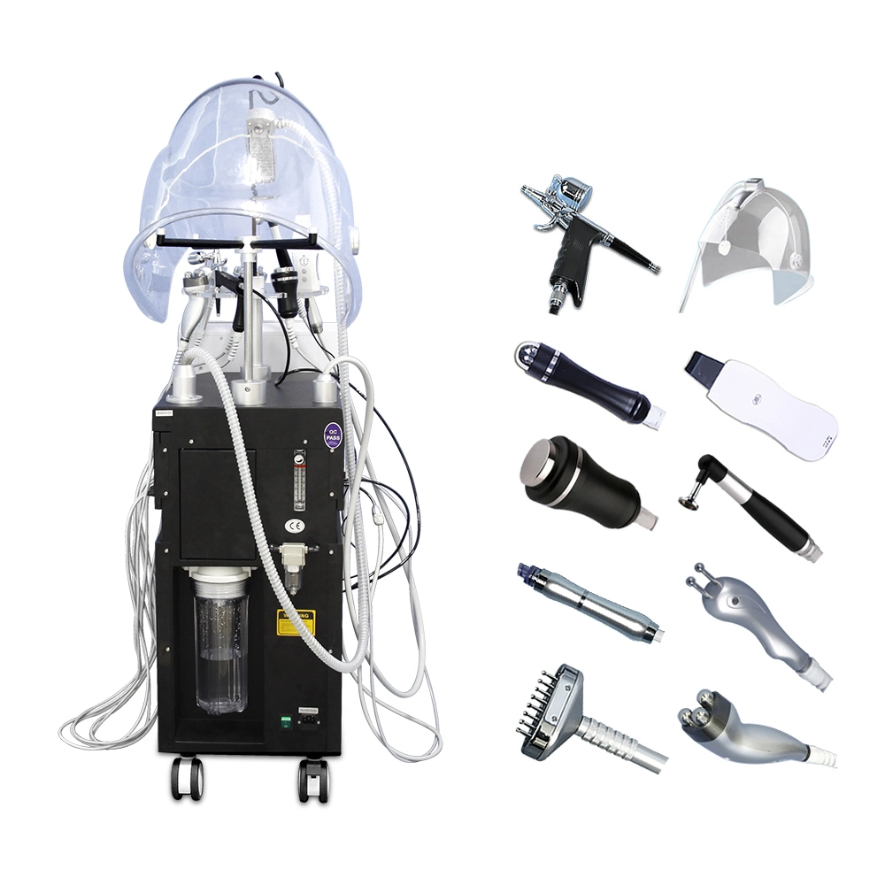 10 in 1 Ultrasonic RF Facial Lifting Facial Deep Clean 93% Pure Oxygen Injection Multifunction SPA Beauty Equipment