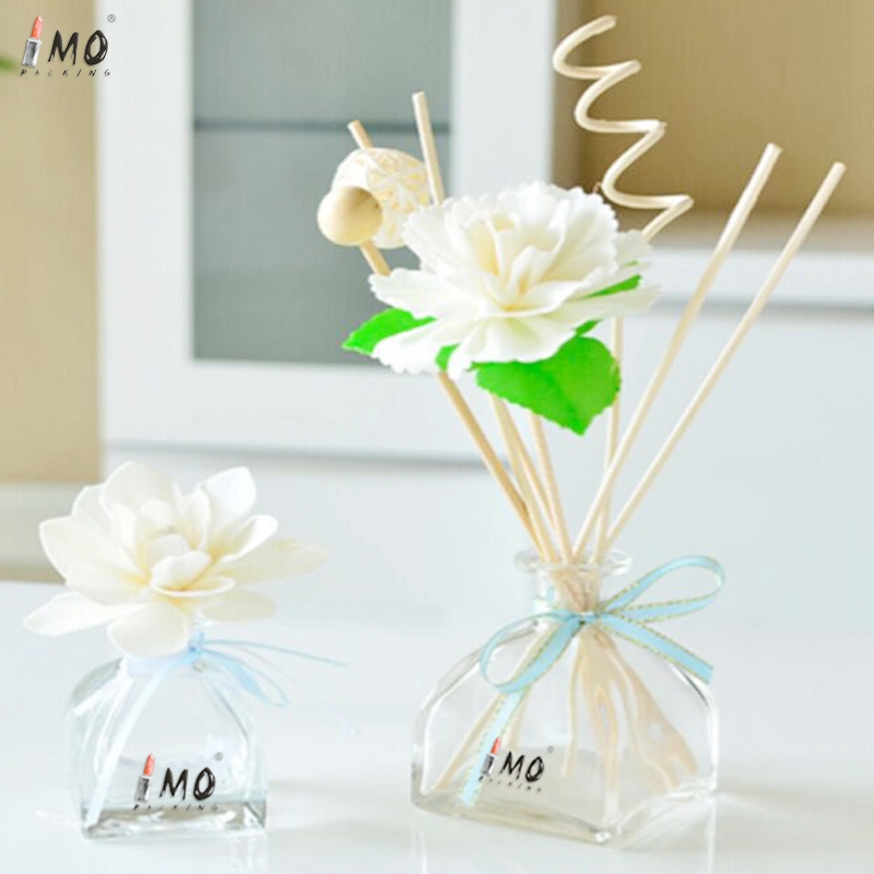 Wholesale Unique Shape Home Decoration Fragrance Reed Diffuser Glass Bottles with Rattan