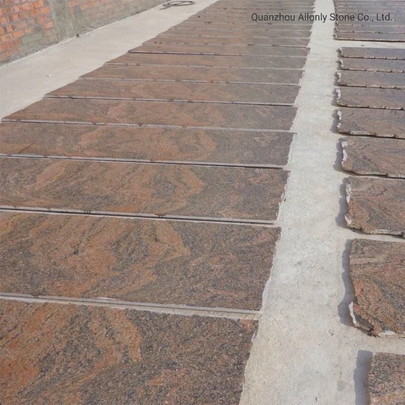 Multicolor de piedras naturales pisos de granito rojo mosaico para el diseño de la escalera