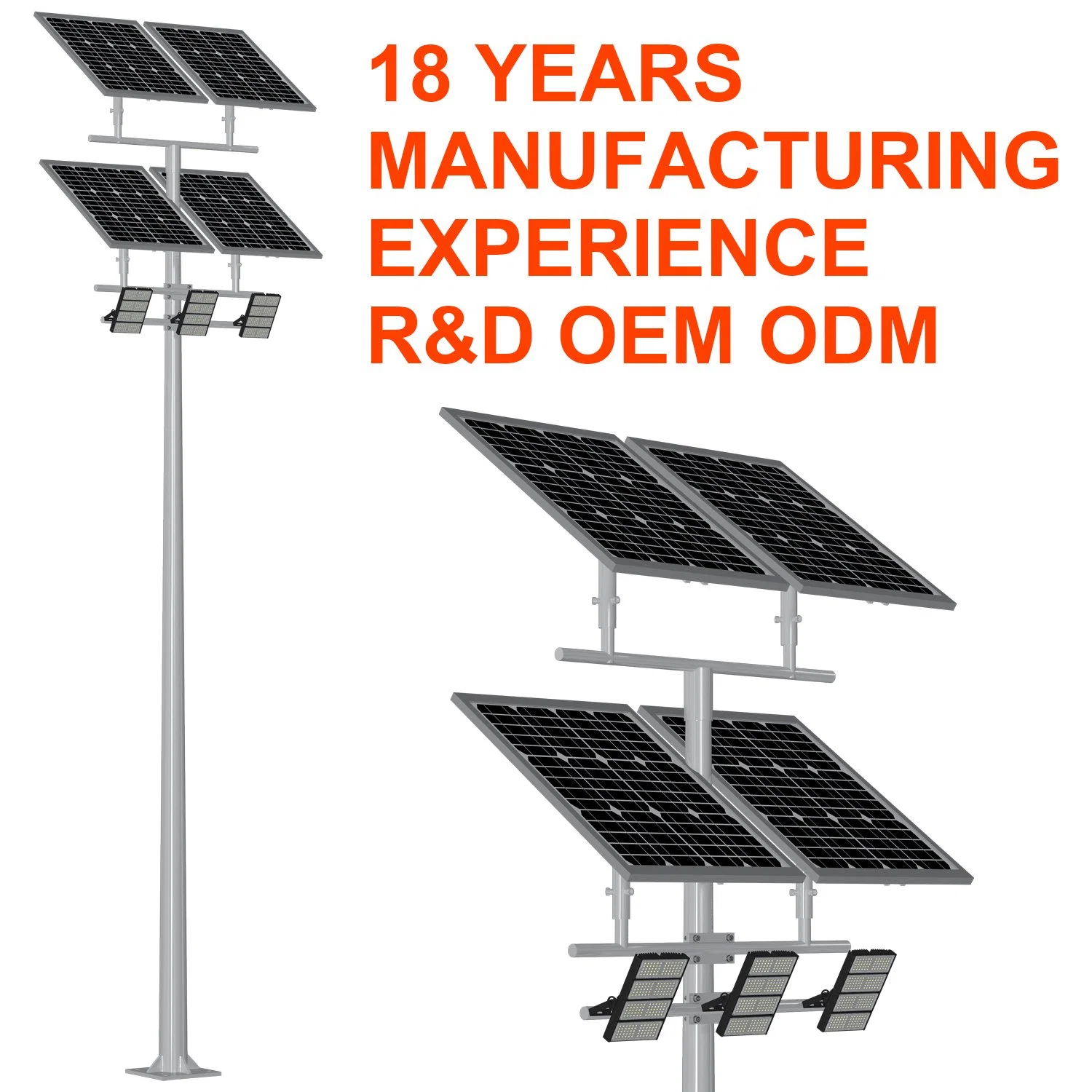 ODM OEM Football Field LED Solar High Pole Street Lights Lamp