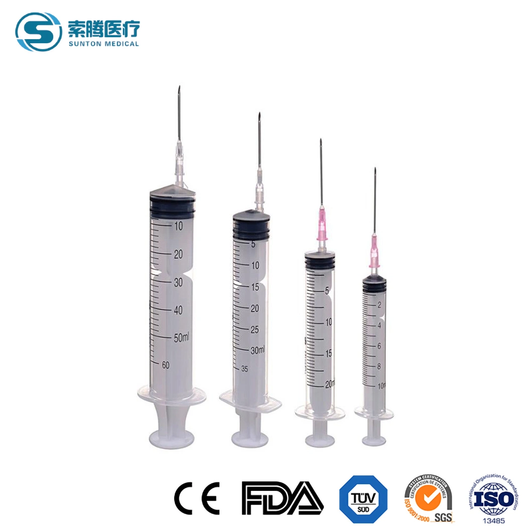 Шприц Sunton 1 мл стеклальный шприц Поставщики анестезиологический шприц Одноразовый пластиковый люэровский шприц объемом 1 мл, 3 мл, 5 мл, 10 мл, 20 мл, 60 мл Заблокируйте шприцы с помощью иглы