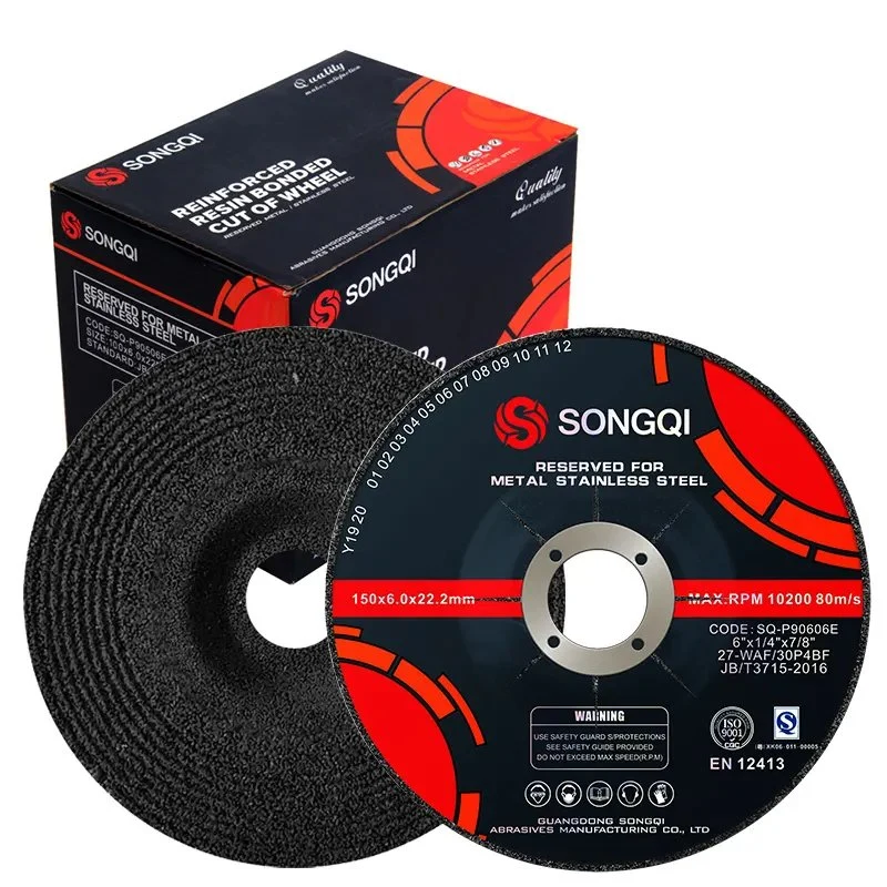 Songqi 6 Inch 150 mm Metal Grinding Aluminum Oxide Resin Abrasive Grinding Disc