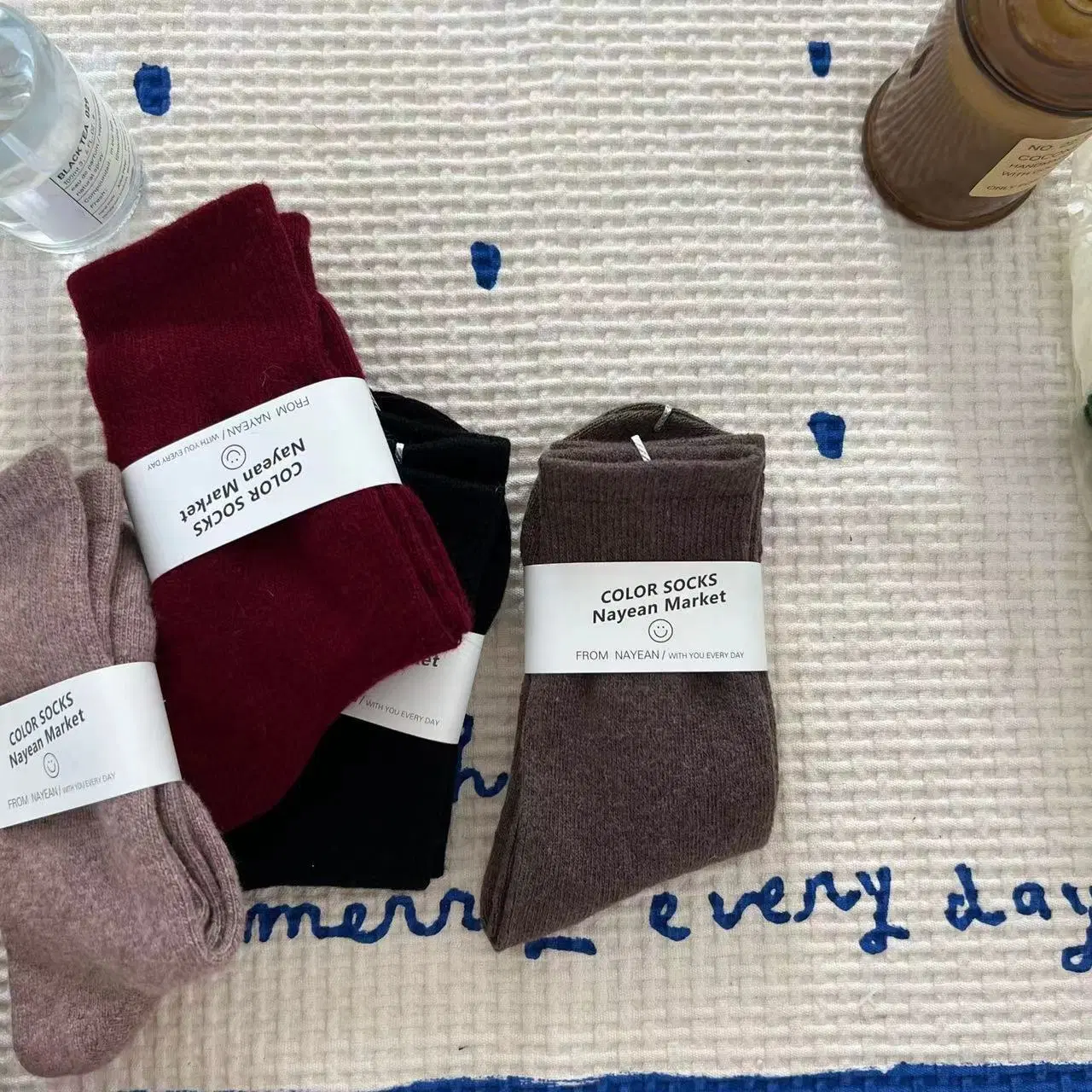 Spring and Autumn Thickened MID-Thigh Female Wool Korean Ins Wind Soft Dense Pile Socks