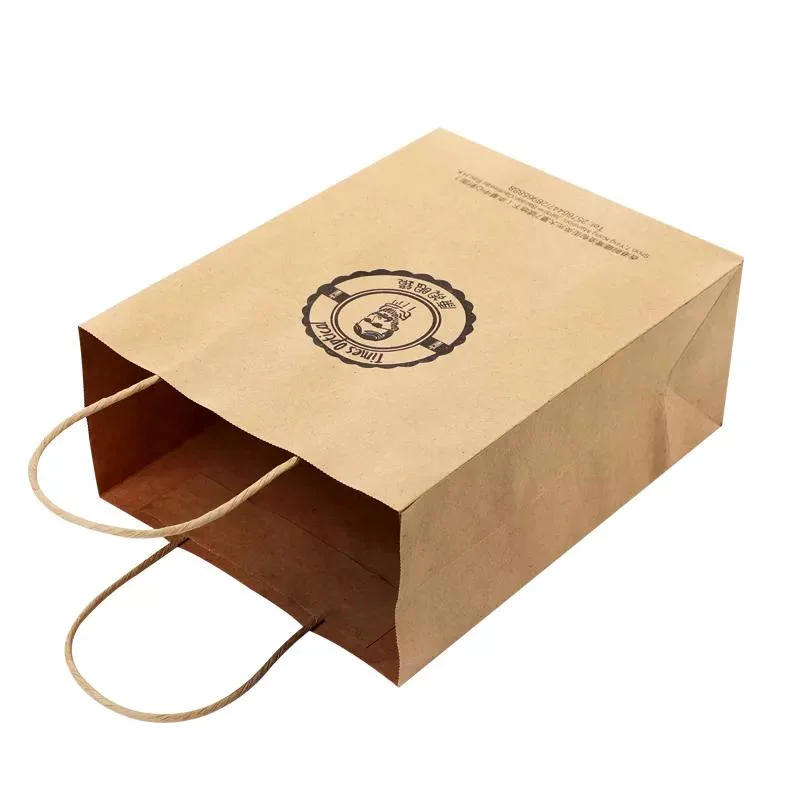 Custom Printed Square Bottom Coated Paper Packaging Shopping Kraft Paper Bag